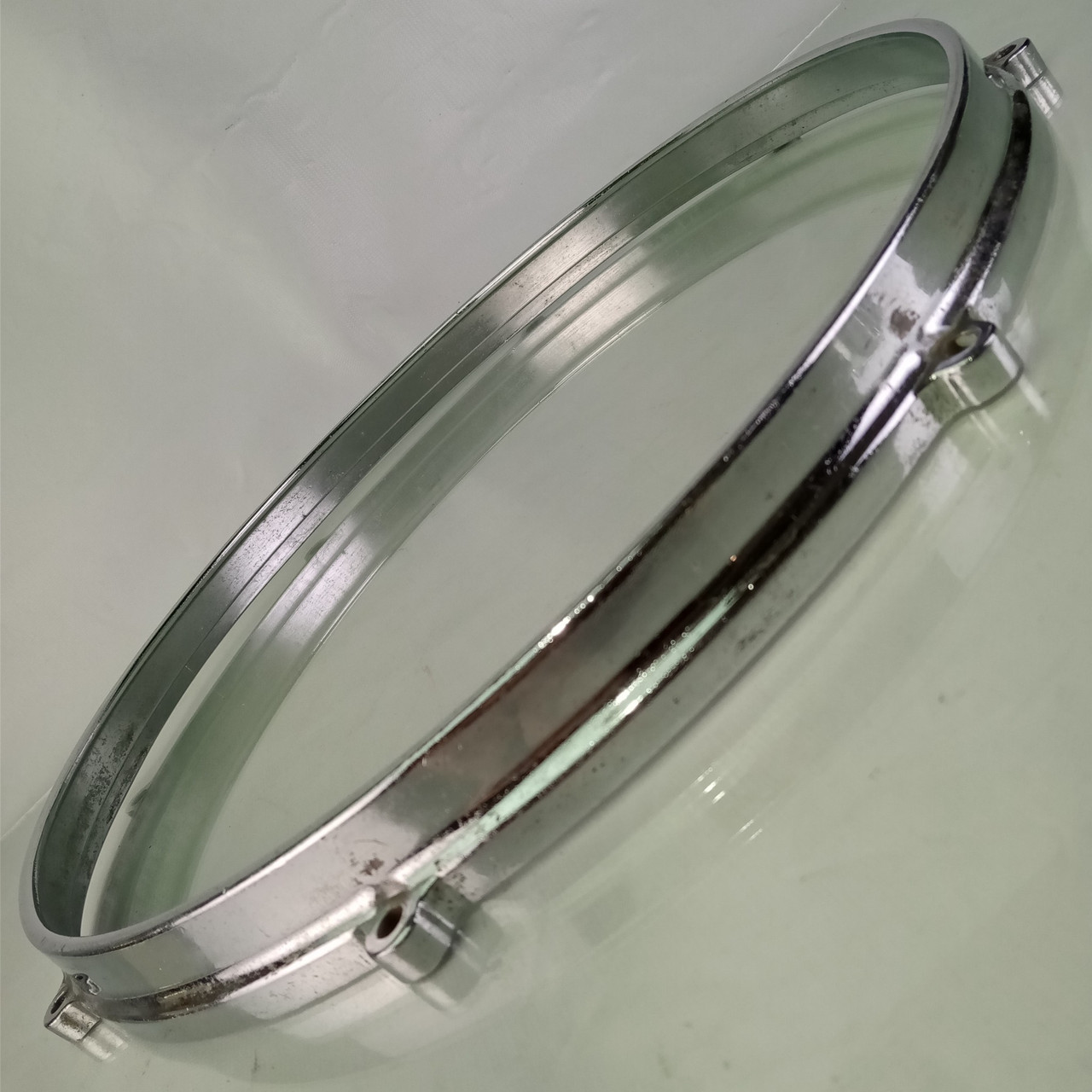Ajax? 14" Die-Cast 8-Lug Snare Drum Batter Rim/Hoop Floor Tom Chrome Vintage 60s — main photograph