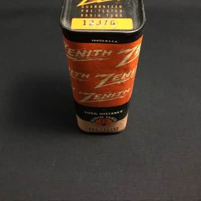 NOS ZENITH 12J7G Coke Bottle AUDIO AMP VACUUM TUBE USA Sealed Tin I.7729-D image 1