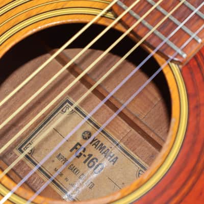 1970's Yamaha Japan FG-160 Folk Acoustic Guitar image 7