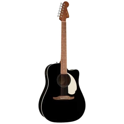 Fender California Standard Redondo CE, Spruce Top, Ivory Pickguard, Black image 2