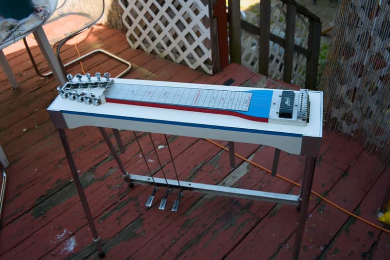 Marlen S10 70’s Single Neck 10-string Pedal Steel Guitar- Red/white/blue 3x3 image 1