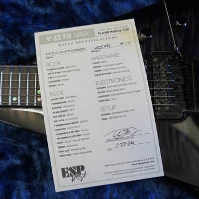 ESP USA V-IIFR | #1 of 10 Made Total | 2026 NAMM Display | See Thru Black Sunburst w/ Case image 7