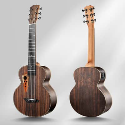 30inch Wood Electric Guitalele Small Guitar Kit Beginner Guitarlele Starter Bundle Strings, Padded Gig Bag, Strap Set image 2