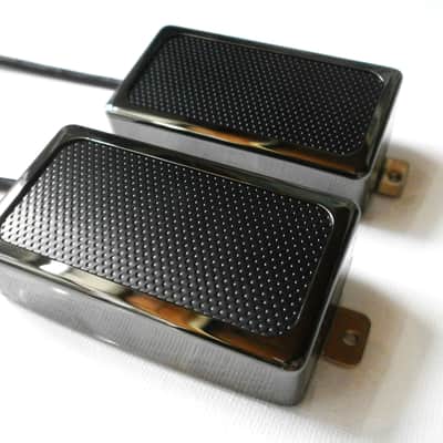Humbucker Pickups SET BLACK CHROME / BLACK FOIL PAF Q Pickups Custom Shop Fits Gibson Epi Greco Ibanez image 1