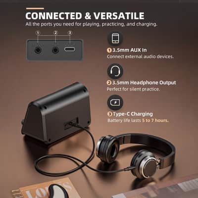 LEKATO GA-4 10W Portable Electric Guitar Amplifier with Clean & Overdrive Channel Reverb Bluetooth Mini Small Guitar Amp for Practice image 6
