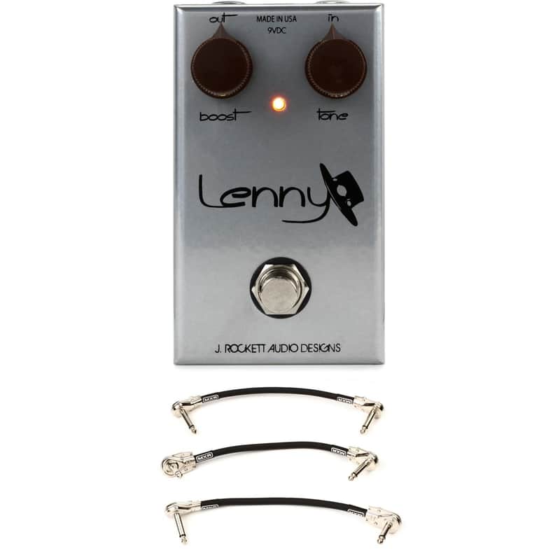 J. Rockett Audio Designs Lenny Boost/Overdrive Pedal with 3 Patch Cables image 1