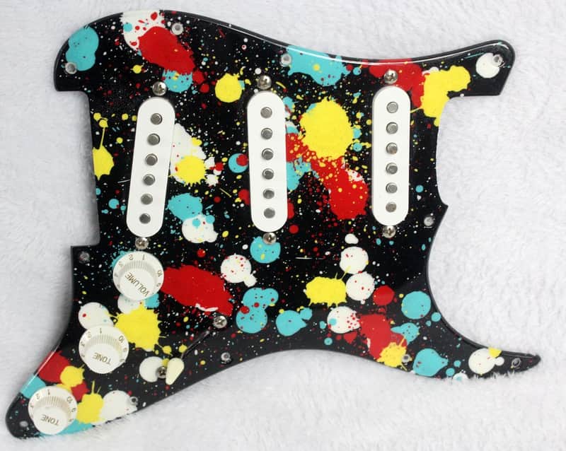 Custom Splat Painted Fender Squier  Affinity Strat Loaded Pickguard (11 Hole) image 1