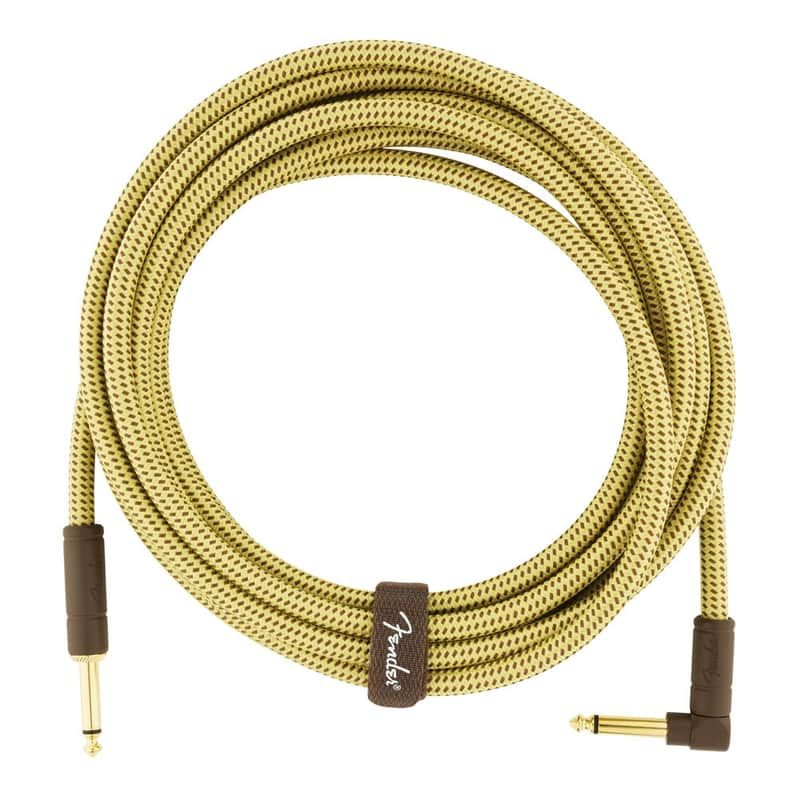 Fender Deluxe Series Straight to Angle Instrument Cable - Tweed - 15 ft. image 1