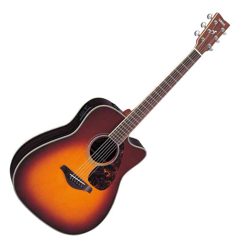Yamaha FGX730SC-BS Solid Top Cutaway Acoustic/Electric Guitar Brown Sunburst image 1