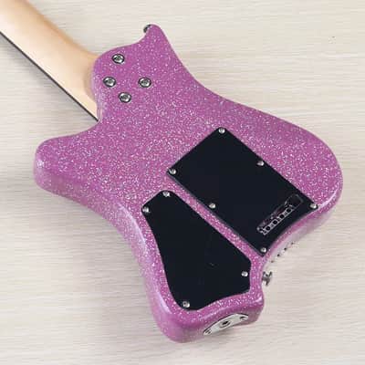 Custom Sparkle Purple HH Electric Guitar, Basswood Body, Maple Neck image 6