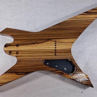 Finished Zebrawood HxH Xiphos body fits Ibanez (tm) Universe 7 string J2040 image 4