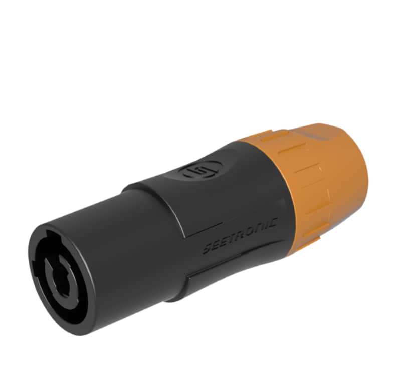 Seetronic SAC3FCB-N-W + SAC3MCB-N-W Power Pro Twist Cable Connector - black, black/orange image 1