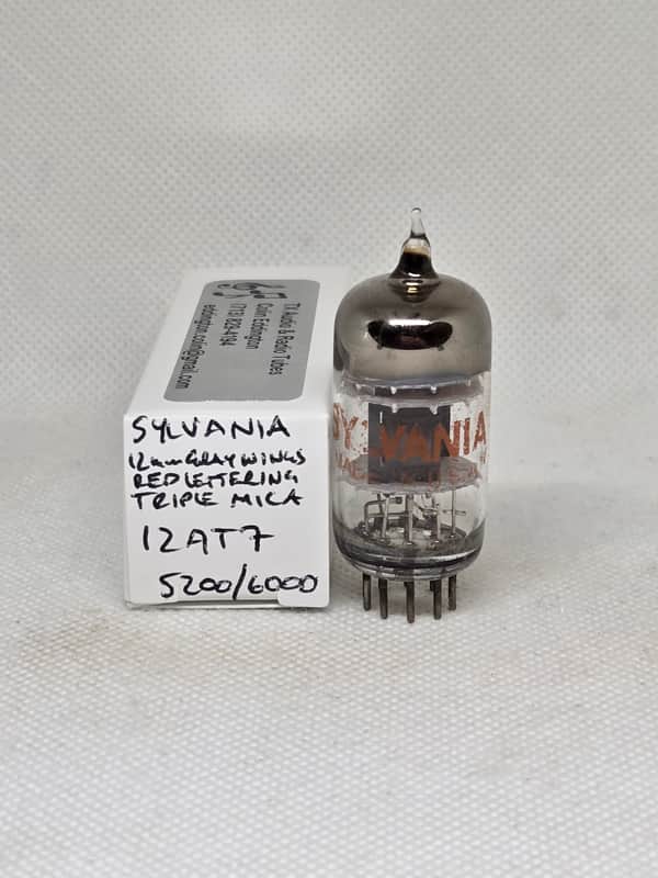 Sylvania 12AT7 Gray Wing-Style Plates Triple Mica Balanced Single NOS ECC81 image 1