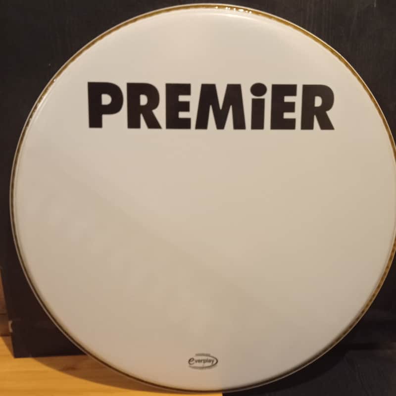 Premier Everplay bass drum head 24" ( Made by Remo) 90s-00s  - Smooth white 🤍 image 1