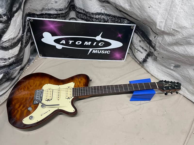 Godin Solidac Piezo HSH Electric Guitar - Standard and Piezo Outputs - 2002 Quilted Maple Top image 1
