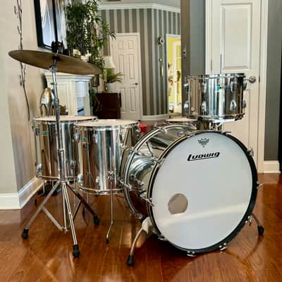 Ludwig 26 INCH BASS STAINLESS STEEL 26/18/16/14 70s - Stainless steel image 2