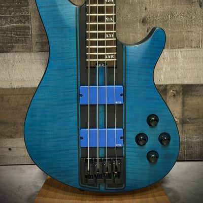Schecter C-4 GT Bass - Satin Trans Blue w/ Black Racing Stripe (B-Stock) (708) image 3