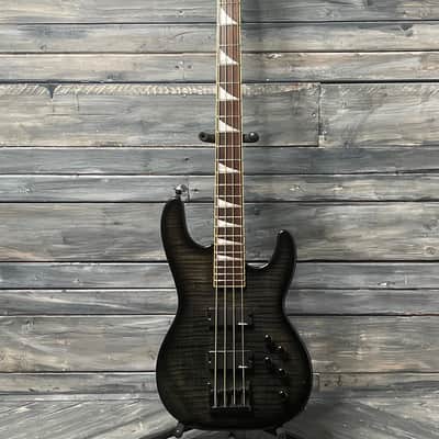Used Jackson Active 4 String Electric Bass with Gig Bag- Flame Black image 2