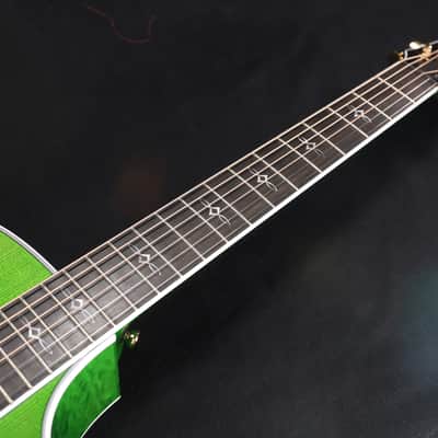 Taylor Custom Shop Black Label Grand Auditorium Spruce Top Quilt AAA Maple Back & Sides with Hardcase Transparent Green 088 image 3
