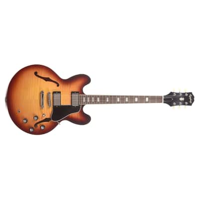 Epiphone Inspired by Gibson ES-335 Figured Semi-Hollow Guitar - Raspberry Tea Burst image 4