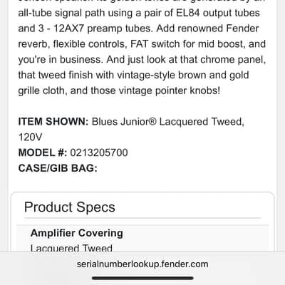 Fender Blues junior lacquered tweed LTD 15W 2019 image 8