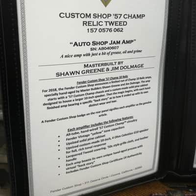 Fender "Custom Shop Master Built 1957 Champ 1x10 Relic Tweed "Auto Shop Jam" (Serial #AB040607) image 13