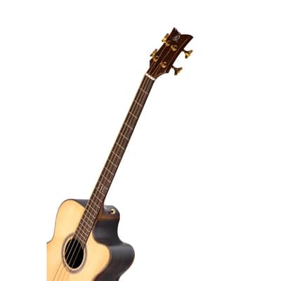 Ortega STRIPEDSU.ACB The Private Room Solid Alaskan spruce top Mahogany Neck 4-String Acoustic-Electric Bass Guitar w/Deluxe Gig Bag image 8