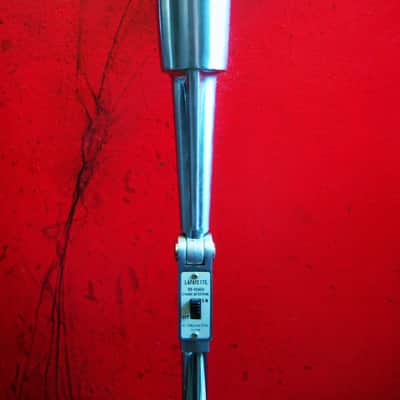 Vintage 1960's Lafayette 99-45460 dynamic Satin Chrome microphone w desk stand Lafayette Olson Midland # 1 image 3