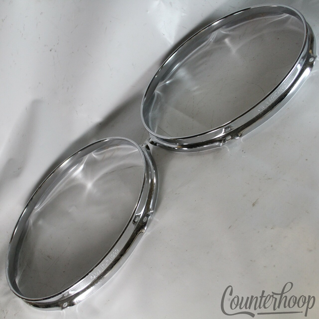 DW 12" True Hoop 2x Set Batter+Resonant Rims Chrome Plating 6-Lug 3mm USA* — main photograph