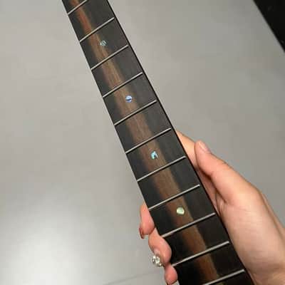 2.9mm frets Striped Ebony Fretboard 22frets 5a Roasted flame Maple guitar neck Radius 12inch Round stainless steel 22 frets Roasted flame Maple guitar neck Striped Ebony fingerboard 25.5inch hole 10mm Radius: 12 inches. image 3