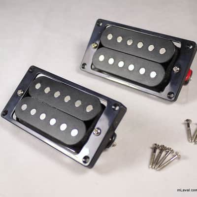 1 Pair of Humbucker Pickups Bridge & Neck With Mounting Rings ,Black Bild 1