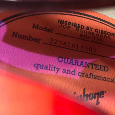 Epiphone Joe Bonamassa 1962 ES-335 Limited Edition Electric Guitar - Sixties Cherry image 19