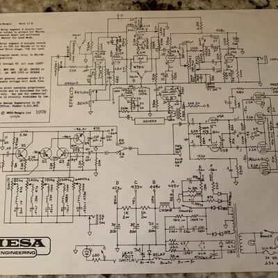 Mesa Boogie Mk II-B Schematic and Letter to Dealer 80’s image 2