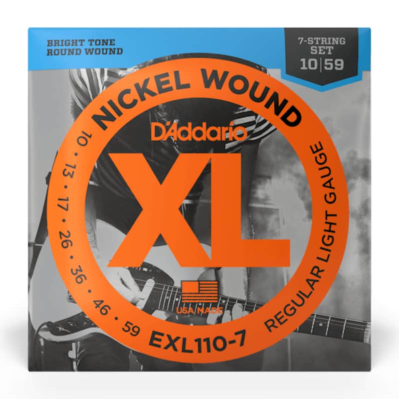 D'Addario EXL1107 Nickel Wound Regular Light 7-String Set image 1