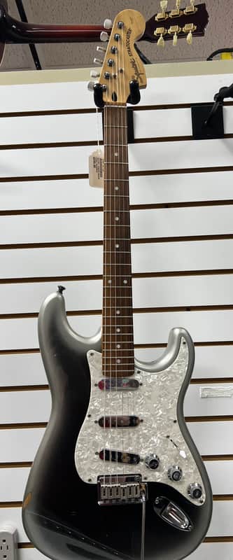 Fender Squier Standard Stratocaster 1998-2020- Satin Pewter Metallic with Hard Case image 1