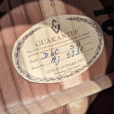 Guild D-40 Sunburst Acoustic Guitar (Late 1960's - Early 1970's) image 6