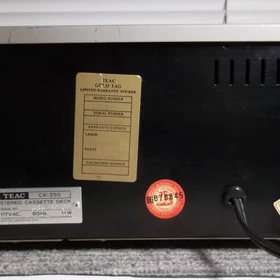1982 TEAC CX-350 Silverface Stereo Cassette Deck New Belts & Serviced 08-2021 Very Good #290 image 9
