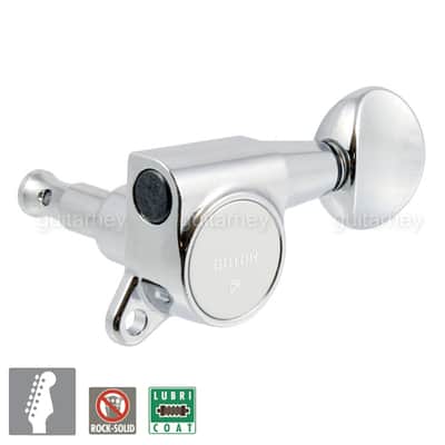 NEW Gotoh SG381-05 Sealed 6 in Line Mini Guitar Tuners Keys Set 16:1 - Right Handed - CHROME