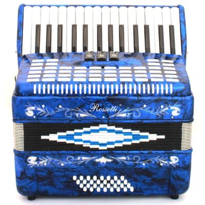 Rossetti Piano Accordion 32 Bass 30 Piano Keys 3 Switches Blue image 1