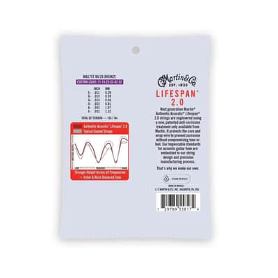 Martin Authentic Lifespan 2.0 Treated Acoustic Guitar Strings, 11-52 - MA175T image 3