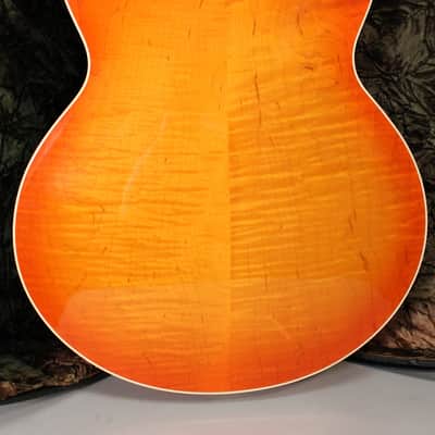 M. Campellone Standard 17" Amber Burst Hand Made Hollowbody w/OHSC image 4