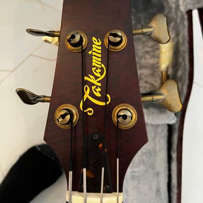 Takamine TB10 Pro Series Archtop Cutaway Acoustic/Electric Bass 2010s - Red Stain image 10