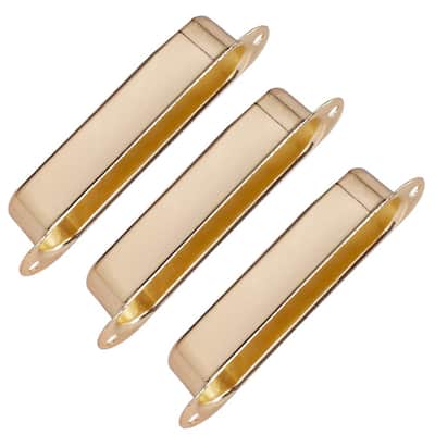 3Pcs Closed Brass Single Coil Pickup Covers For Fender Strat Squier Electric Guitar Part (Gold) image 5