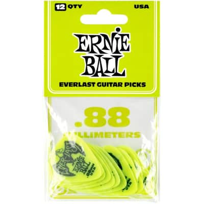 ERNIE BALL 9191 Everlast Pick Pack 088mm Plektren grün (12Stück) image 1