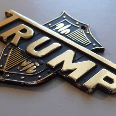 "Trump" Headstock Badge/Emblem/Logo Vintage Japan 1960's Gold / Black N.O.S. image 7