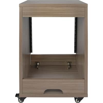 Gator Elite Furniture Series 12U Angled Studio Rack with Locking Casters Driftwood Grey Finish image 5