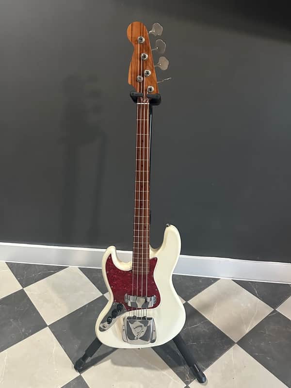 Left Handed Fender 62 Reissue Jazz Bass 2010s - Olympic White with after-market Warmoth Neck image 1