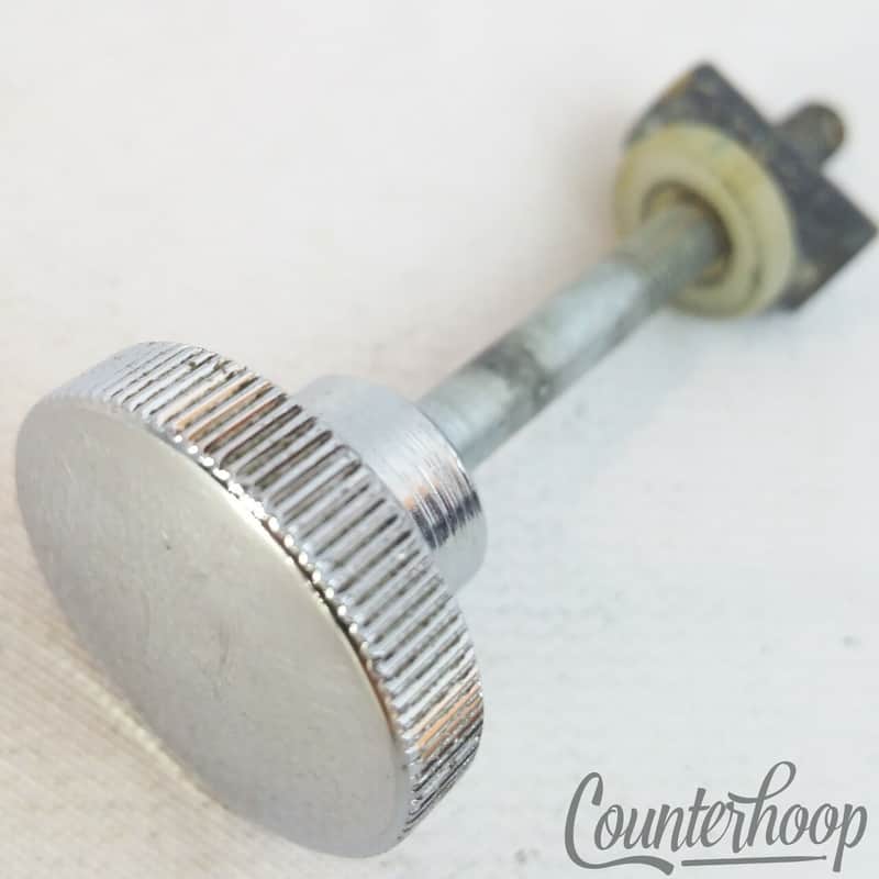 Ludwig Muffler Knob Tensioner Rod 1"Dial Snare/Tom Drum+Brass Nut Chrome USA 70s image 1