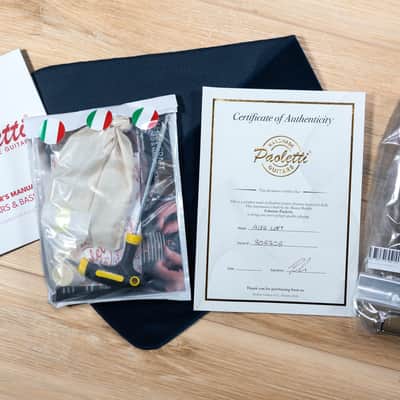 Paoletti Alfa Loft P-90/SS Maple Neck “Stratospheric” S-Style – Gold-Black image 10