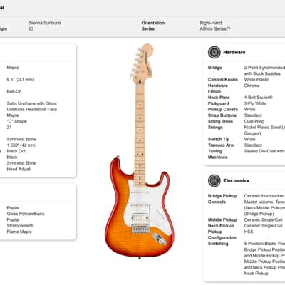 Squier Affinity Stratocaster FMT HSS Sienna Sunburst image 2